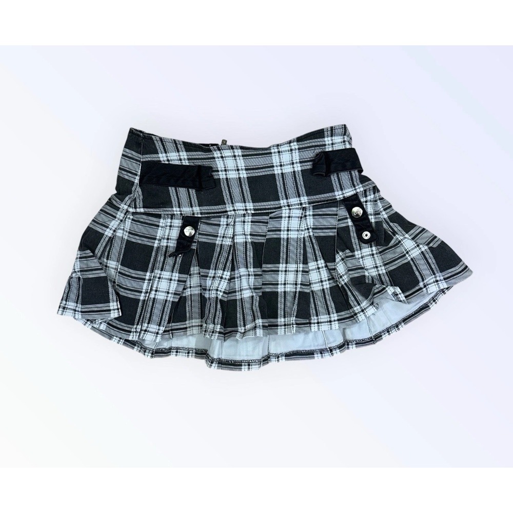 Vintage Tripp NYC Plaid Pleated Mini Skirt with D-HOOKS WOMENS XS